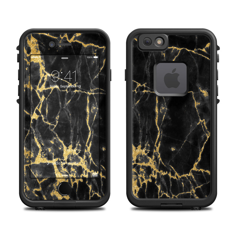 Lifeproof iPhone 6 Fre Case Skin - Black Gold Marble (Image 1)