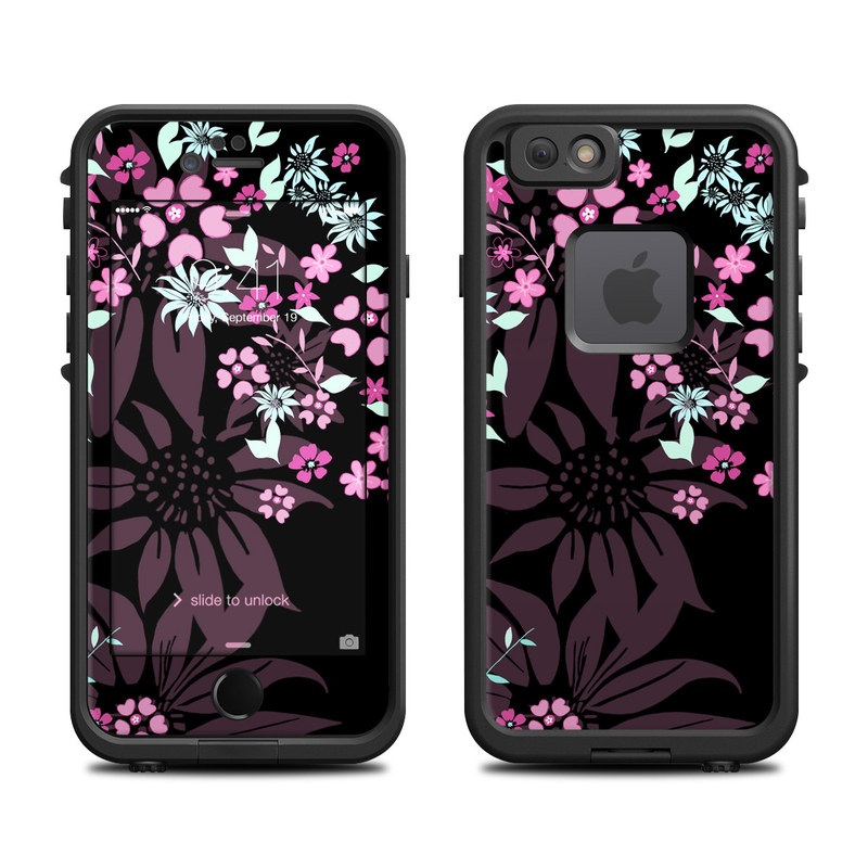 Lifeproof iPhone 6 Fre Case Skin - Dark Flowers (Image 1)