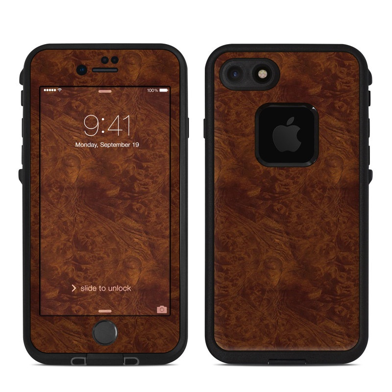 Lifeproof iPhone 7 Fre Case Skin - Dark Burlwood (Image 1)