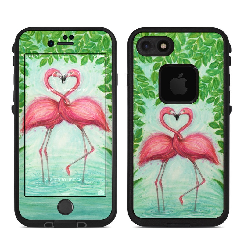 Lifeproof iPhone 7-8 Fre Case Skin - Flamingo Love (Image 1)