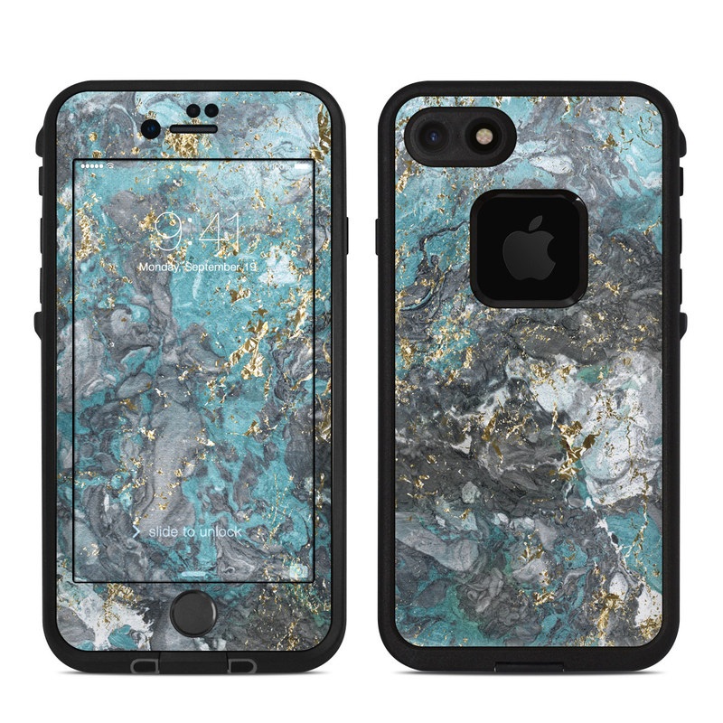 Lifeproof iPhone 7 Fre Case Skin - Gilded Glacier Marble (Image 1)