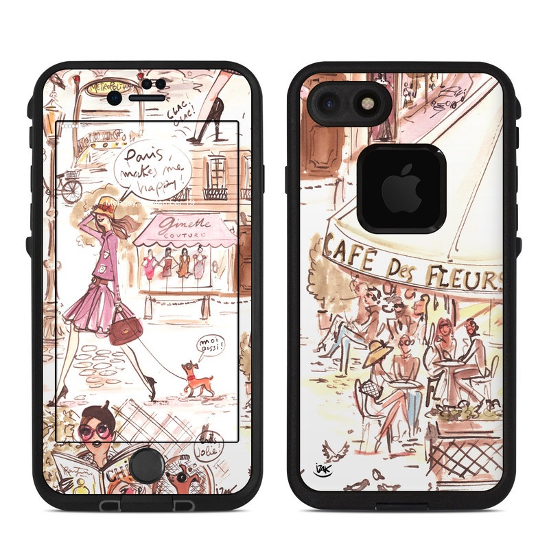 Lifeproof iPhone 7 Fre Case Skin - Paris Makes Me Happy (Image 1)