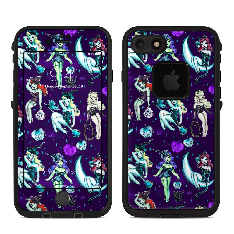 Lifeproof iPhone 7-8 Fre Case Skin - Witches and Black Cats (Image 1)