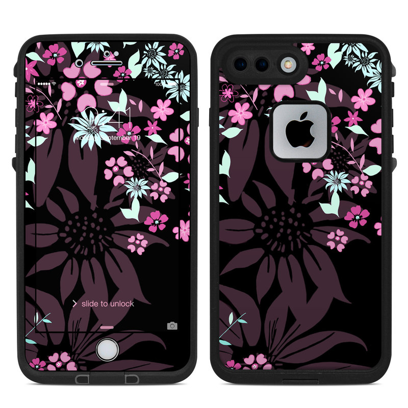 Lifeproof iPhone 7 Plus Fre Case Skin - Dark Flowers (Image 1)