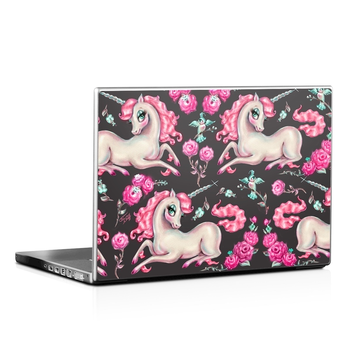 Laptop Skin - Unicorns and Roses (Image 1)