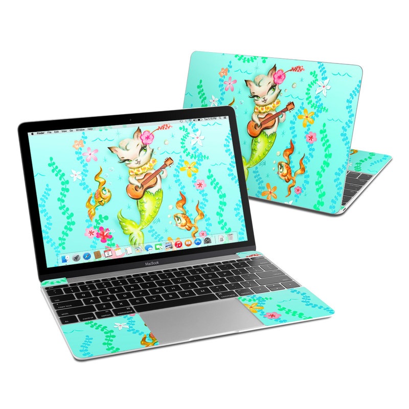 MacBook 12in Skin - Merkitten with Ukelele (Image 1)