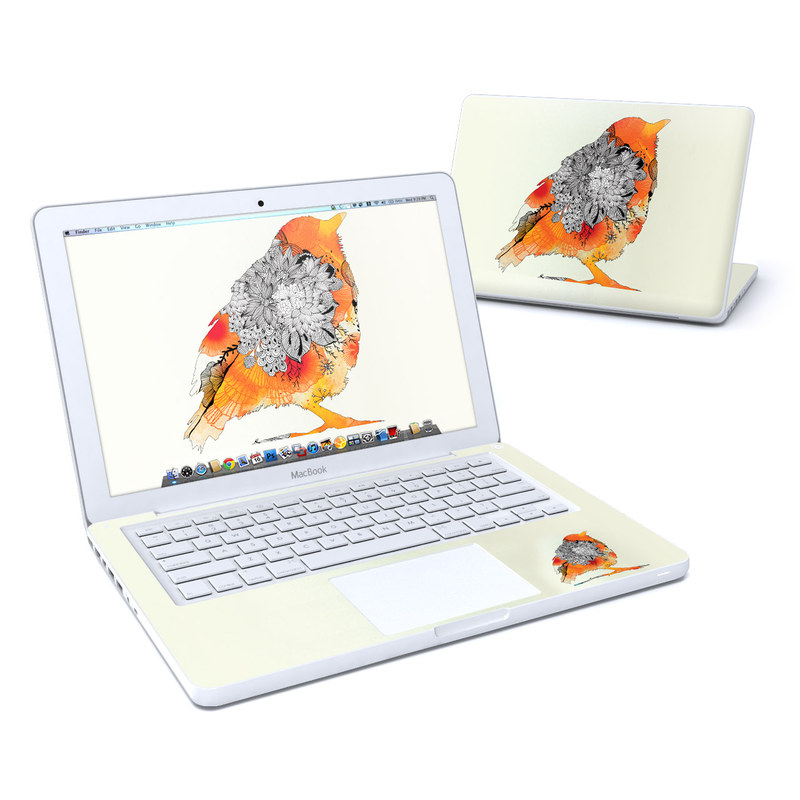 MacBook 13in Skin - Orange Bird (Image 1)