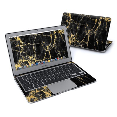 MacBook Air 11in Skin - Black Gold Marble