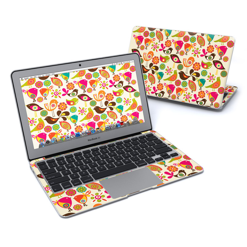 MacBook Air 11in Skin - Bird Flowers (Image 1)