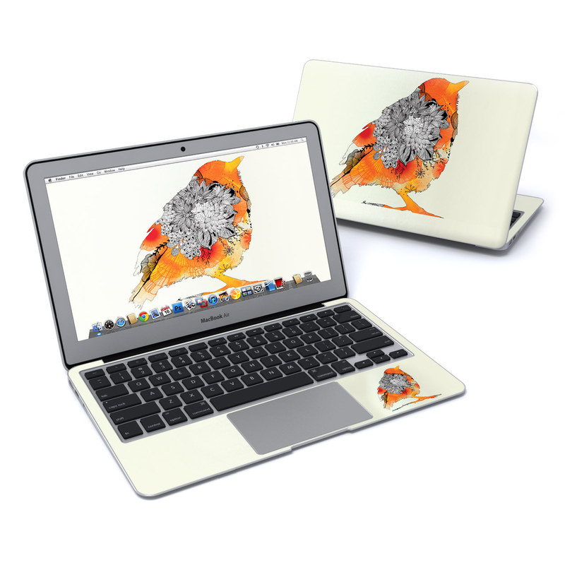 MacBook Air 11in Skin - Orange Bird (Image 1)
