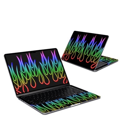 MacBook Air (M2, 2022) Skin - Rainbow Neon Flames