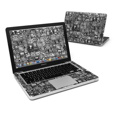 MacBook Pro 13in Skin - Distraction Tactic B&W