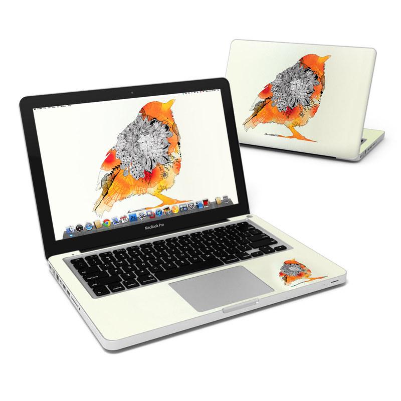 MacBook Pro 13in Skin - Orange Bird (Image 1)