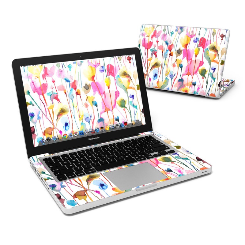 MacBook Pro 13in Skin - Watercolor Wild Flowers (Image 1)