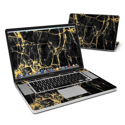 MacBook Pro 17in Skin - Black Gold Marble