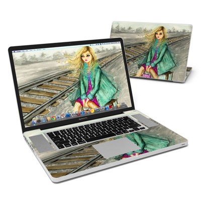 MacBook Pro 17in Skin - Lulu Waiting by the Train Tracks