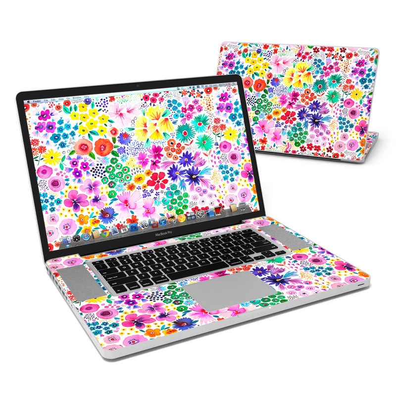 MacBook Pro 17in Skin - Artful Little Flowers (Image 1)