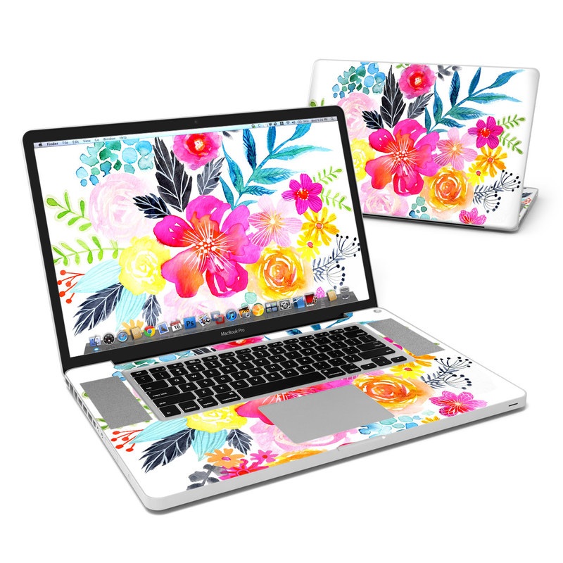 MacBook Pro 17in Skin - Pink Bouquet (Image 1)