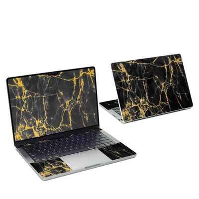 MacBook Pro 14in Skin - Black Gold Marble