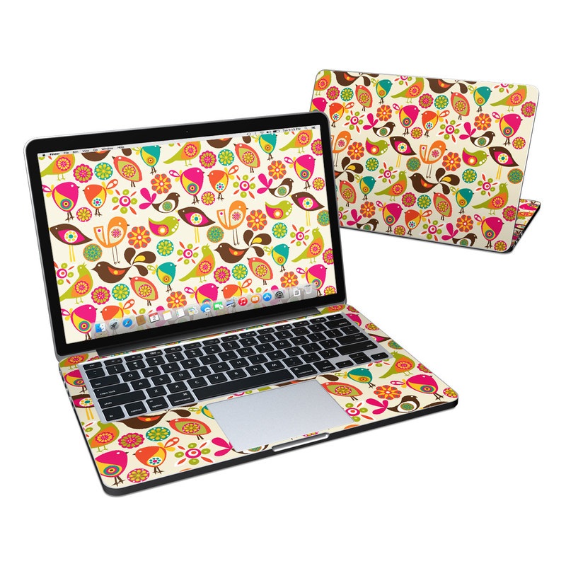 MacBook Pro Retina 13in Skin - Bird Flowers (Image 1)
