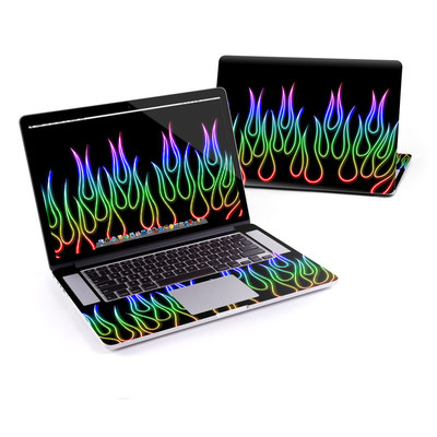 MacBook Pro Retina 15in Skin - Rainbow Neon Flames