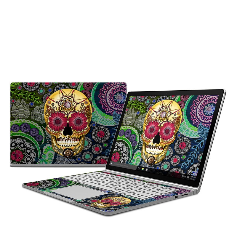 Microsoft Surface Book Skin - Sugar Skull Paisley (Image 1)