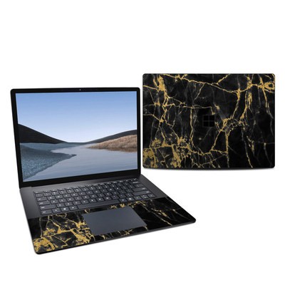 Microsoft Surface Laptop 3 15in Skin - Black Gold Marble