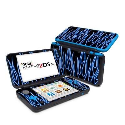 Nintendo 2DS XL Skin - Blue Neon Flames