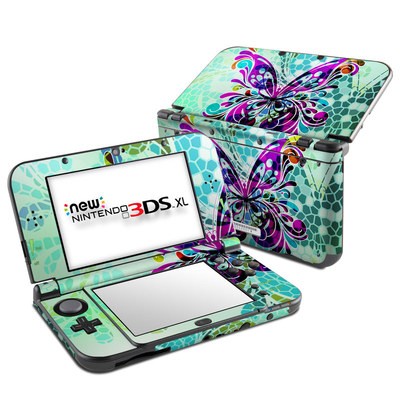 Nintendo New 3DS XL Skin - Butterfly Glass