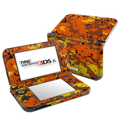 Nintendo New 3DS XL Skin - Digital Orange Camo