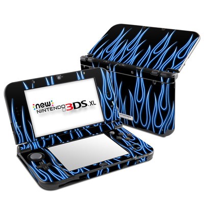 Nintendo New 3DS XL Skin - Blue Neon Flames