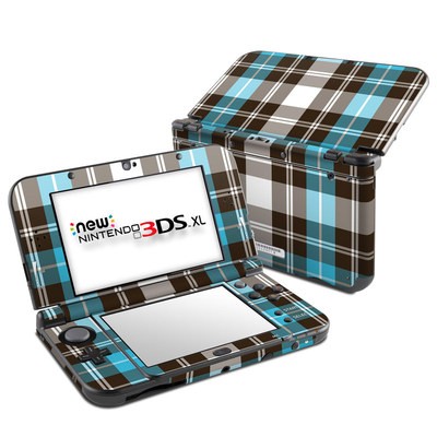 Nintendo New 3DS XL Skin - Turquoise Plaid