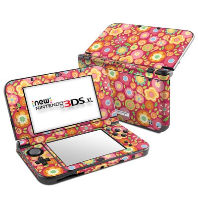 Nintendo New 3DS XL Skin - Flowers Squished