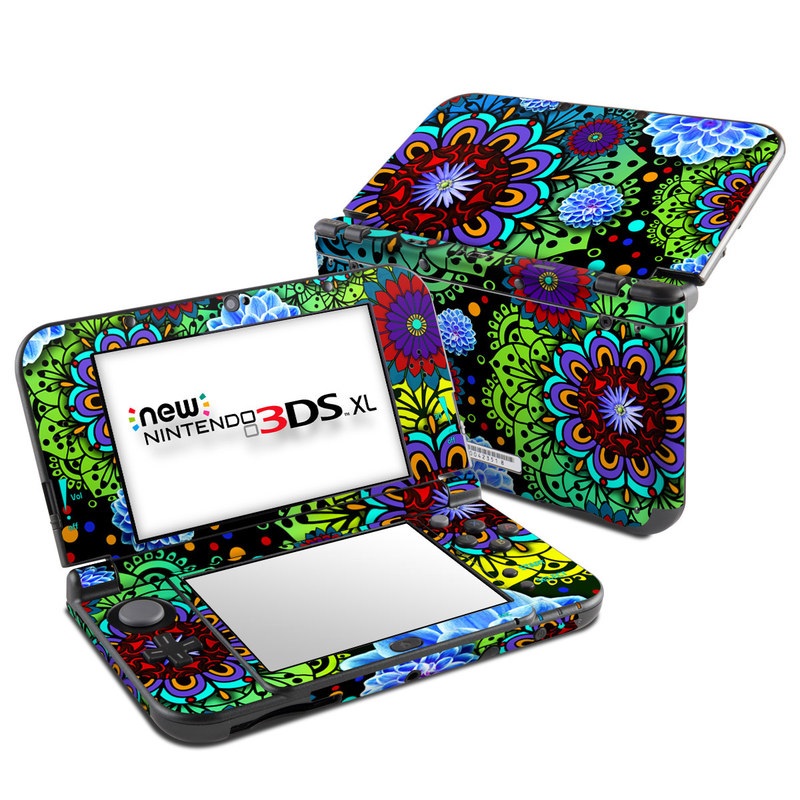 Nintendo New 3DS XL Skin - Funky Floratopia (Image 1)