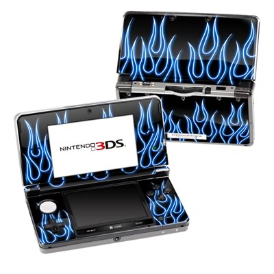 Nintendo 3DS Skin - Blue Neon Flames