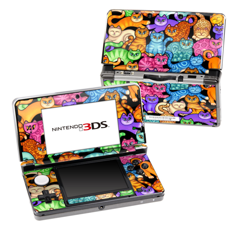 Nintendo 3DS Skin - Colorful Kittens (Image 1)