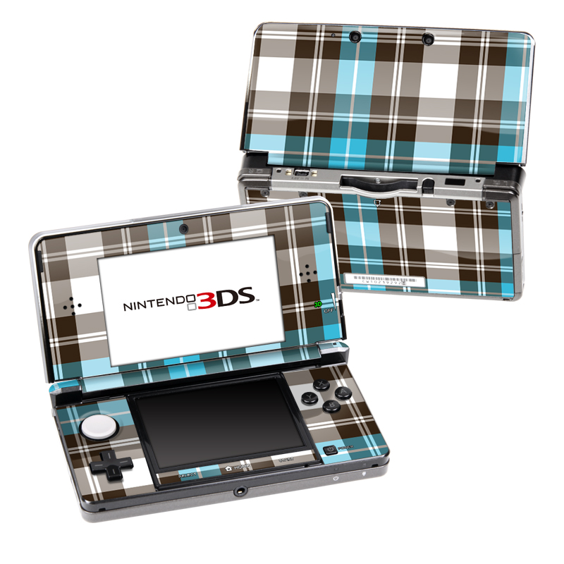 Nintendo 3DS Skin - Turquoise Plaid (Image 1)