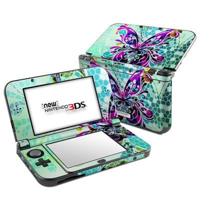 Nintendo 3DS LL Skin - Butterfly Glass