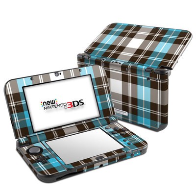 Nintendo 3DS LL Skin - Turquoise Plaid