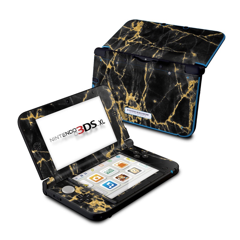 Nintendo 3DS XL Skin - Black Gold Marble (Image 1)