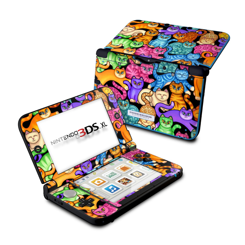 Nintendo 3DS XL Skin - Colorful Kittens (Image 1)
