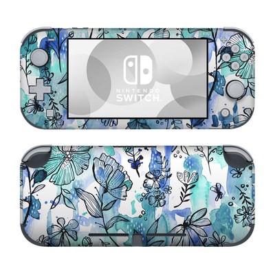 Nintendo Switch Lite Skin - Blue Ink Floral