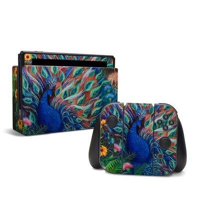 Nintendo Switch Skin - Coral Peacock
