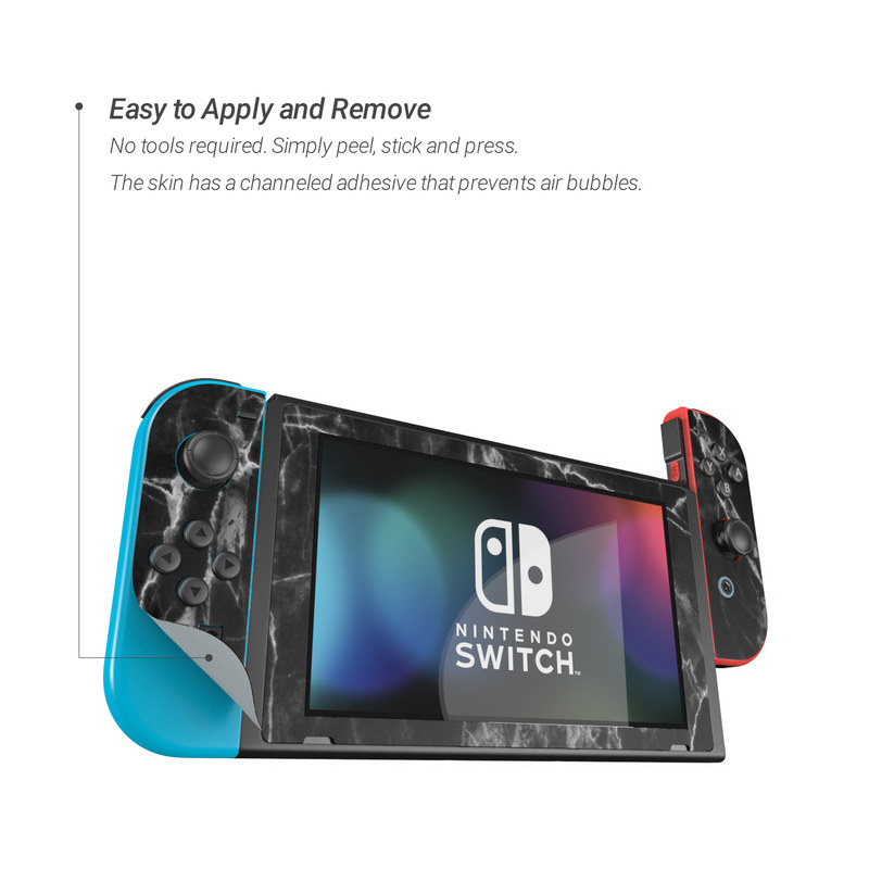 Nintendo Switch Skin - Black Marble (Image 3)