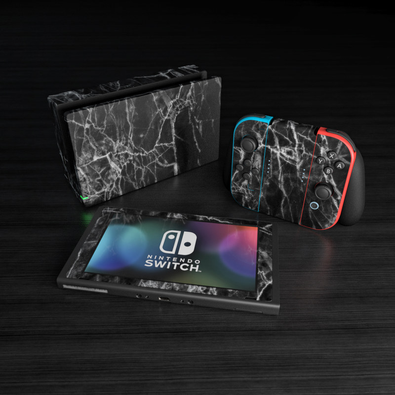 Nintendo Switch Skin - Black Marble (Image 5)