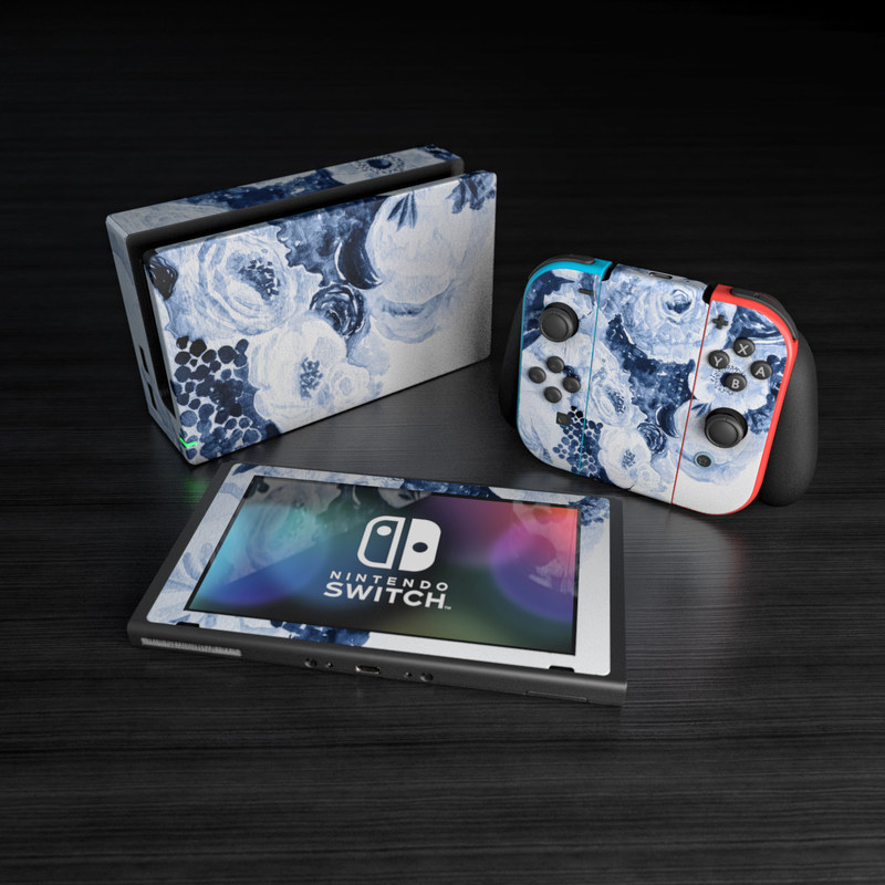 Nintendo Switch Skin - Blue Blooms (Image 5)