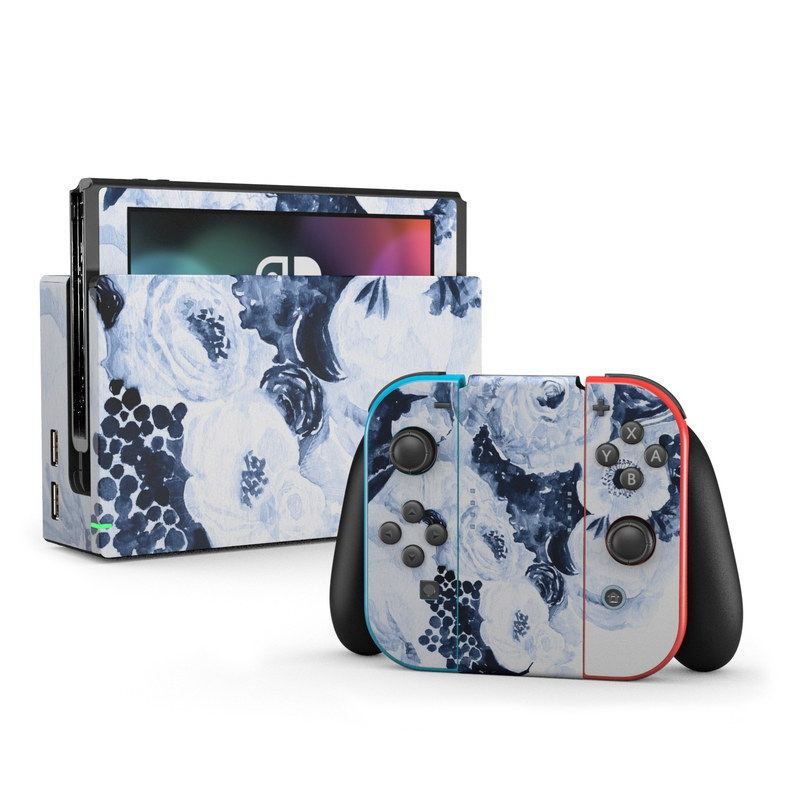 Nintendo Switch Skin - Blue Blooms (Image 1)