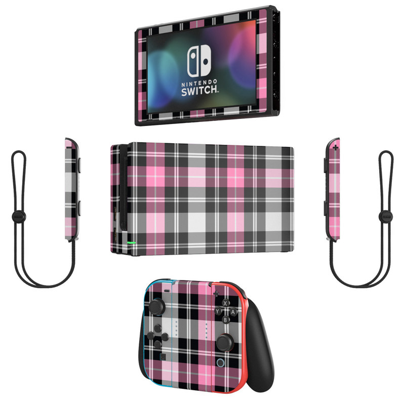 Nintendo Switch Skin - Pink Plaid (Image 2)