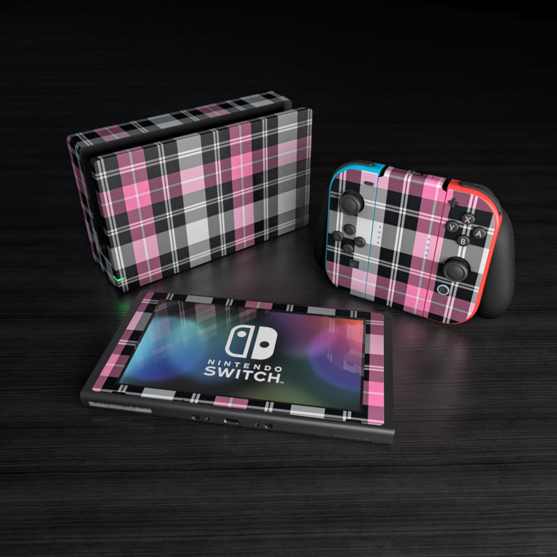 Nintendo Switch Skin - Pink Plaid (Image 5)