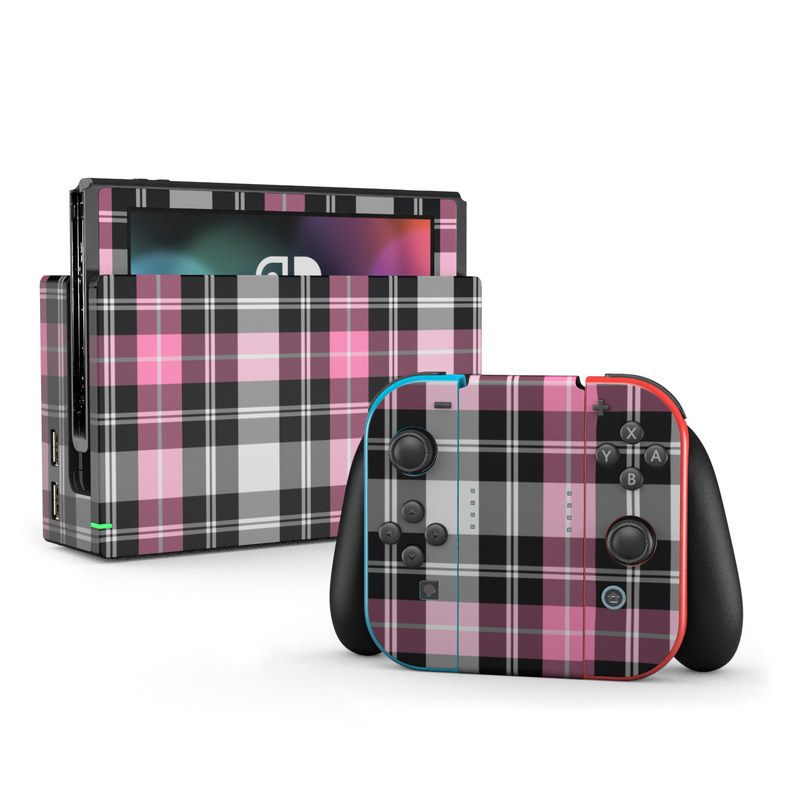 Nintendo Switch Skin - Pink Plaid (Image 1)